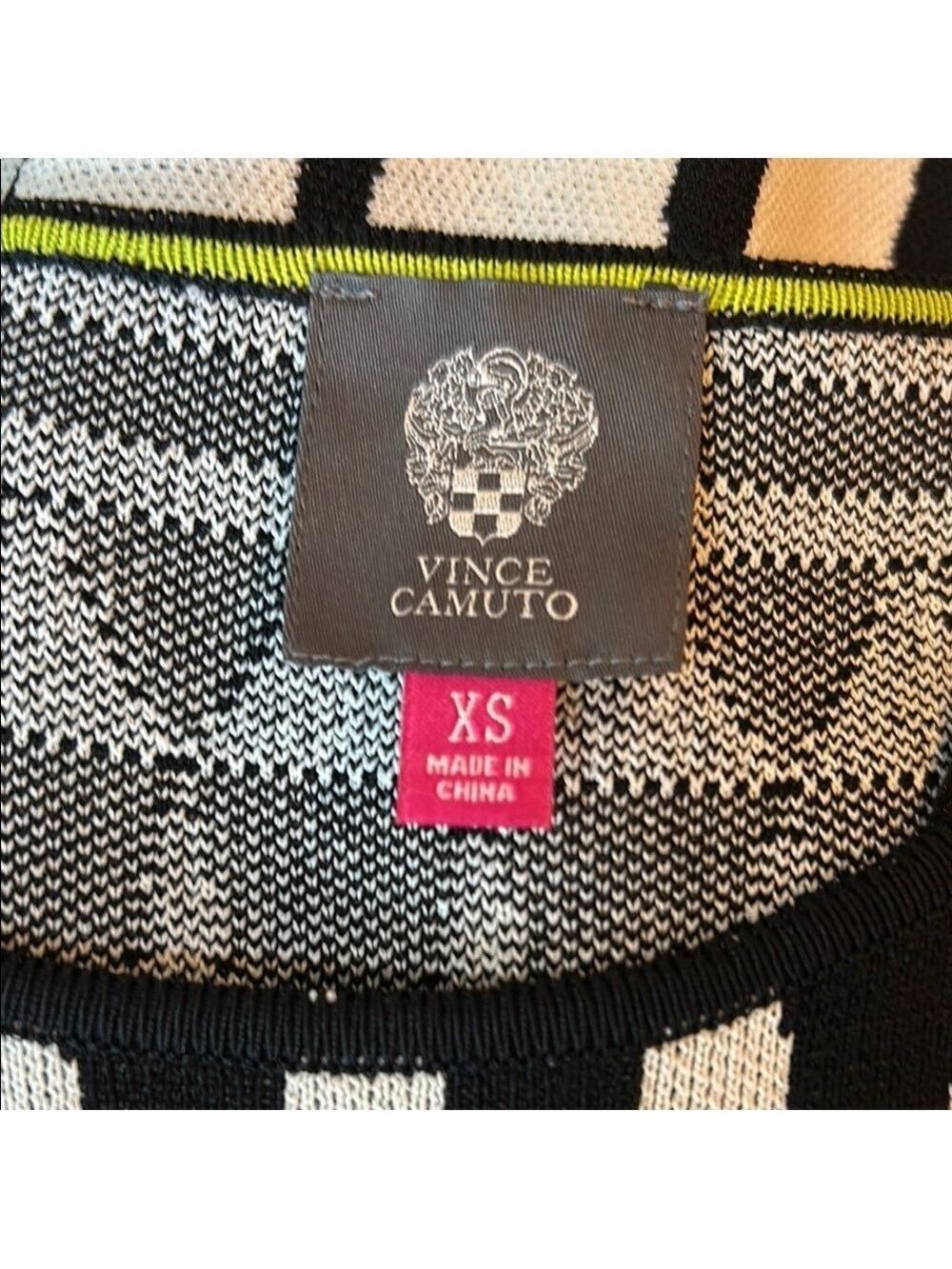 Vince Camuto Black and White Geometric Sweater Dress Size XS - Picture 6 of 8